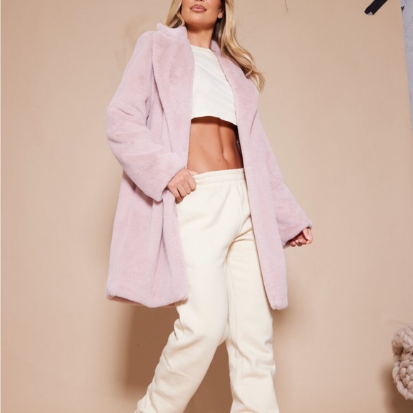 PLT Faux Fur Midi Coat - Picture 3 of 3